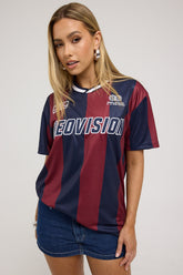 Shooter Stripe Jersey Tee Red/Navy